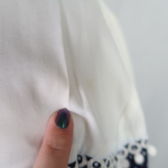 Vintage 80s Rampage navy blue and white polka dot skirt blazer suit set 7 - Picture 11 of 11